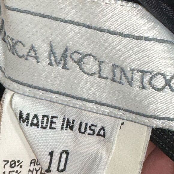 Vintage Jessica McClintock Black Velvet Gold Bow Halter Gown Size 10 USA Made - Picture 11 of 12